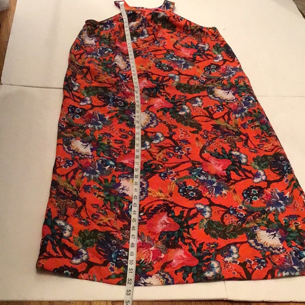 CATHRINES MALANDRINO MAXI ORANGE FLORAL DRESS SZ S - Picture 7 of 7